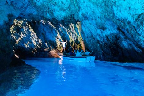 Beautiful blue cave on island Biševo